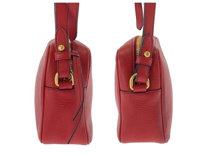 Borsa a spalla in pelle rossa Prada - vista 6