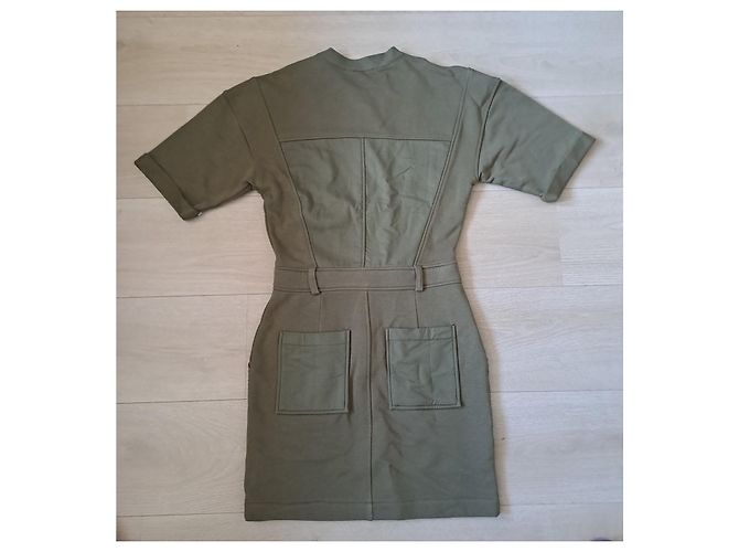 Vestido Reiss de algodón caqui - vista 2