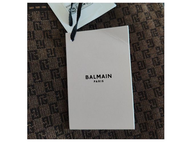 Falda Balmain marrón de lana y poliamida talla 36 Castaño - vista 3