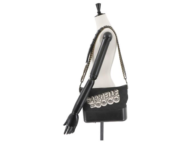 Chanel Gabrielle de Chanel Large Hobo Chain Shoulder Bag Black White - view 10