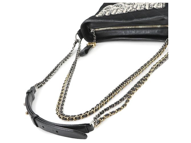 Chanel Gabrielle de Chanel Large Hobo Chain Shoulder Bag Black White - view 6