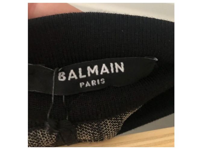 Gonna Balmain nera in lana e poliammide Nero - vista 3