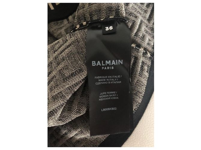 Gonna Balmain nera in lana e poliammide Nero - vista 4