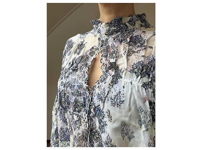 Iro Bluse aus Viskose Blau Grau - Ansicht 10