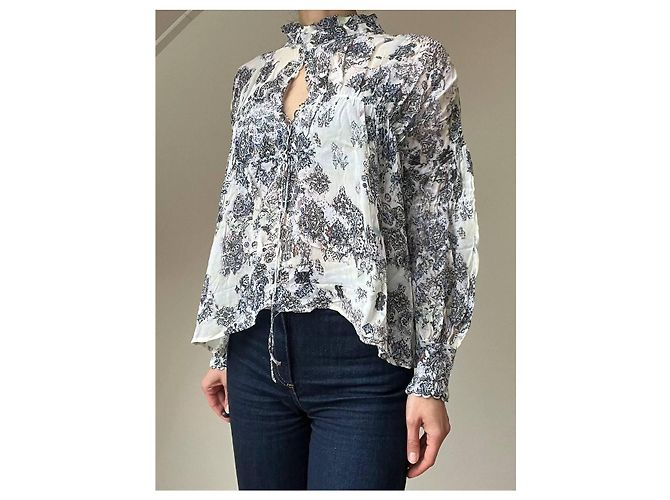 Iro Bluse aus Viskose Blau Grau - Ansicht 12
