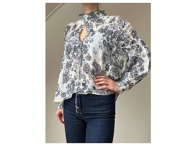 Iro Bluse aus Viskose Blau Grau - Ansicht 13