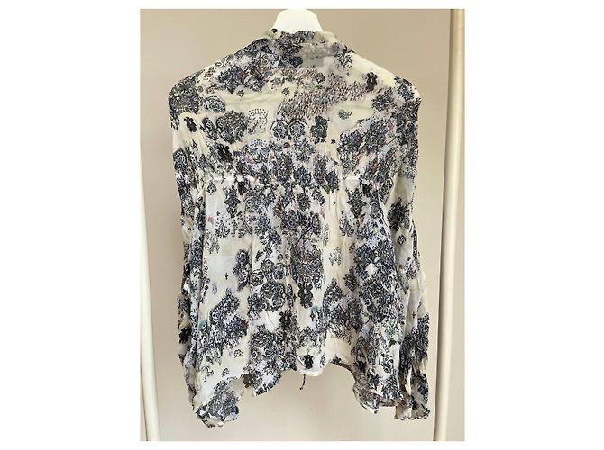 Iro Bluse aus Viskose Blau Grau - Ansicht 6