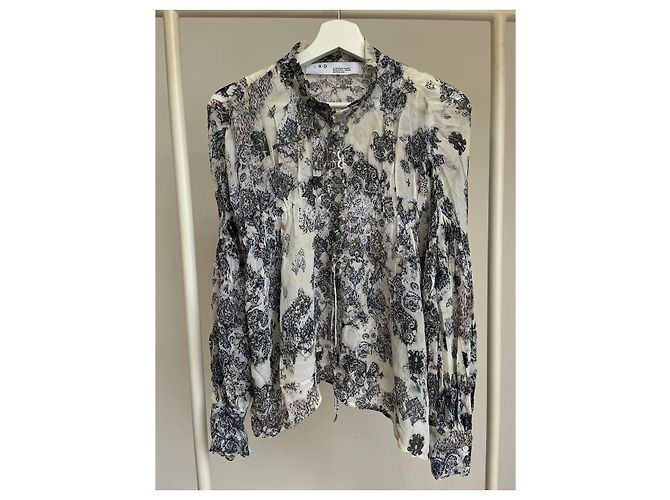 Iro Bluse aus Viskose Blau Grau - Ansicht 7