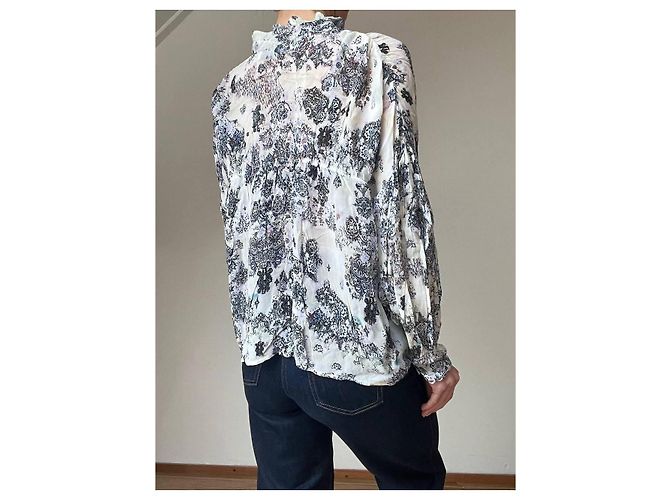 Iro Bluse aus Viskose Blau Grau - Ansicht 8