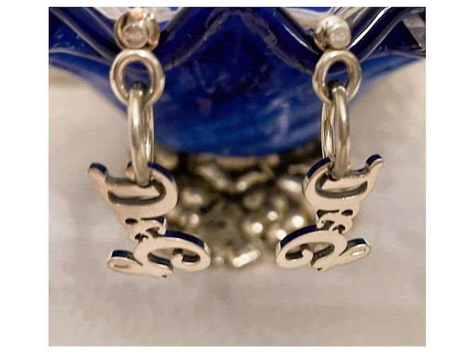 Iconici  orecchini DOLCE & GABBANA acciaio argento con pendente logo lettering - vista 6