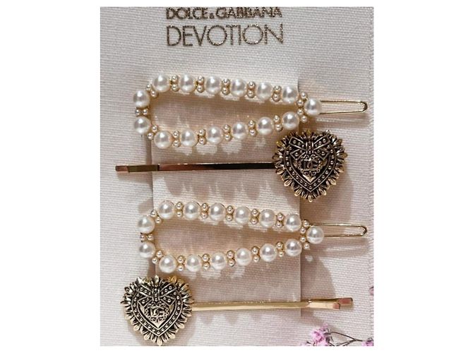 Stupendo set quattro forcine gioiello per capelli DOLCE & GABBANA "Devotion" D'oro - vista 10