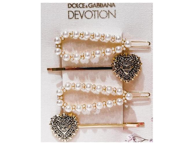 Stupendo set quattro forcine gioiello per capelli DOLCE & GABBANA "Devotion" D'oro - vista 6