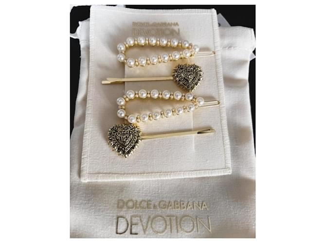 Stupendo set quattro forcine gioiello per capelli DOLCE & GABBANA "Devotion" D'oro - vista 7