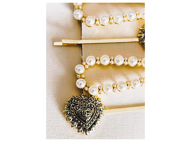 Stupendo set quattro forcine gioiello per capelli DOLCE & GABBANA "Devotion" D'oro - vista 8