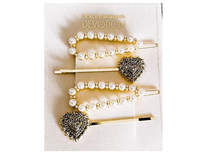 Stupendo set quattro forcine gioiello per capelli DOLCE & GABBANA "Devotion" D'oro - vista 9