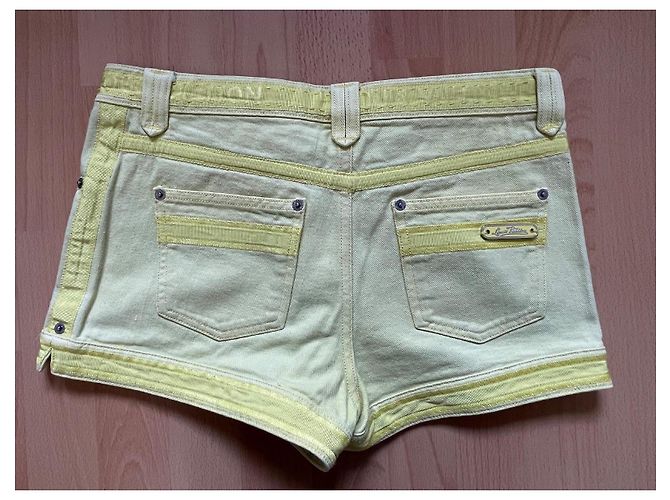 Short in denim Louis Vuitton giallo monogramma - vista 7