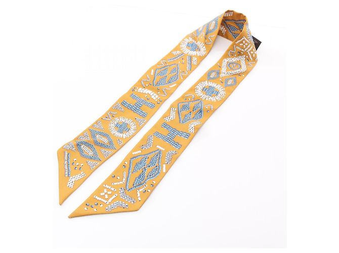 Hermès Kelly in Perle Twilly Scarf Marrone Multicolore - vista 7