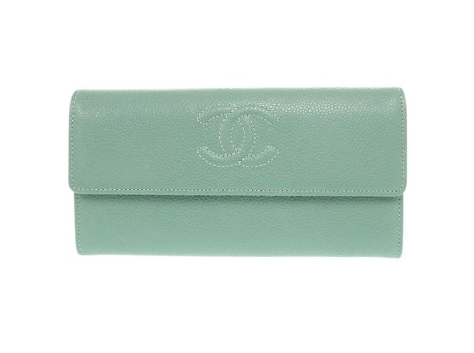 Chanel Coco Mark Mintgrünes langes Portemonnaie - Ansicht 2