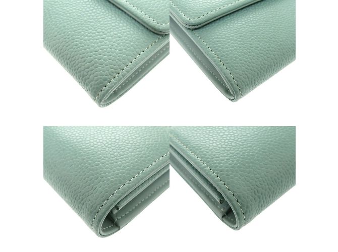 Chanel Coco Mark Mintgrünes langes Portemonnaie - Ansicht 4