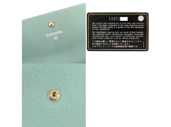 Chanel Coco Mark Mintgrünes langes Portemonnaie - Ansicht 9