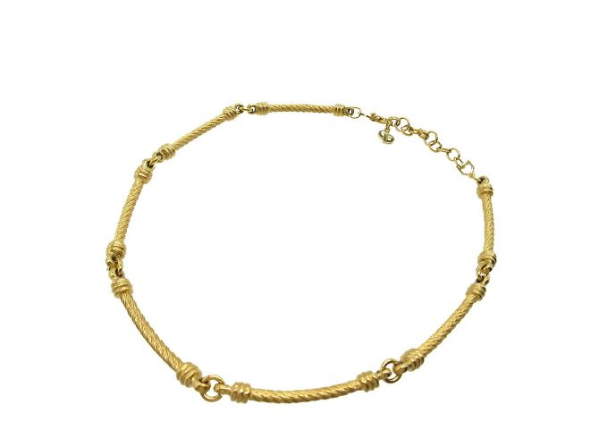 Collana choker in metallo dorato Christian Dior D'oro - vista 2