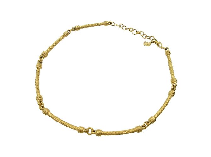 Collana choker in metallo dorato Christian Dior D'oro - vista 3