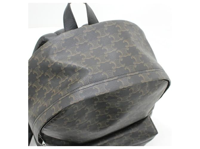 Céline Celine Triomphe Canvas Rucksack Braun Schwarz - Ansicht 10