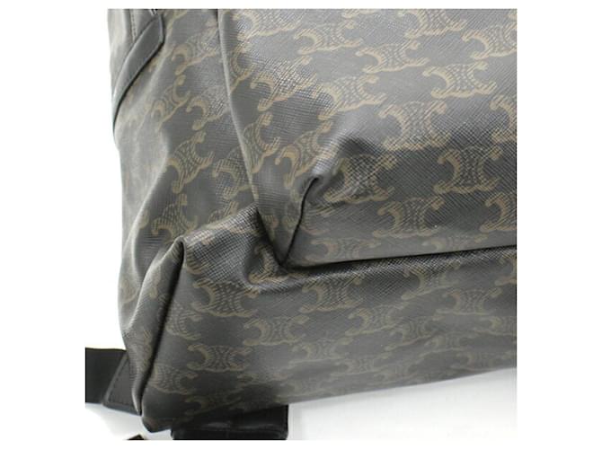 Céline Celine Triomphe Canvas Rucksack Braun Schwarz - Ansicht 12