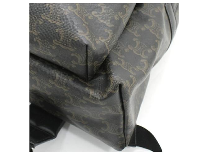 Céline Celine Triomphe Canvas Rucksack Braun Schwarz - Ansicht 13