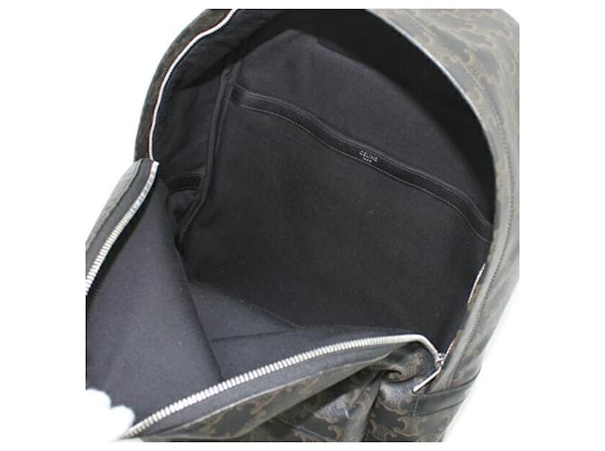 Céline Celine Triomphe Canvas Rucksack Braun Schwarz - Ansicht 14