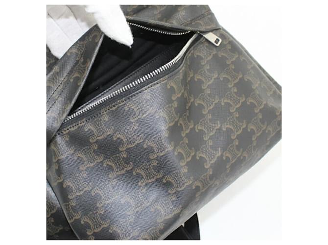 Céline Celine Triomphe Canvas Rucksack Braun Schwarz - Ansicht 16