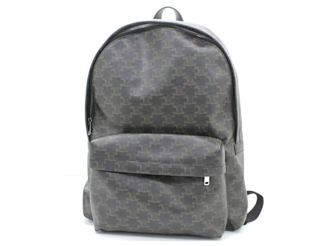 Céline Celine Triomphe Canvas Rucksack Braun Schwarz - Ansicht 2