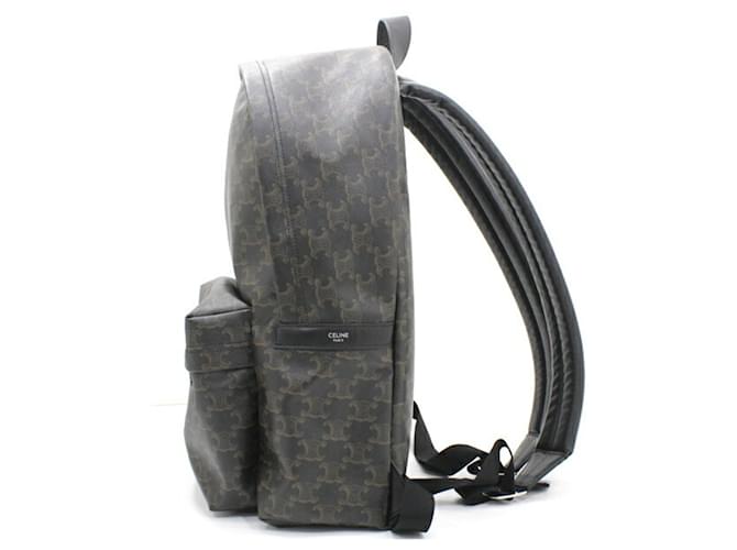 Céline Celine Triomphe Canvas Rucksack Braun Schwarz - Ansicht 3