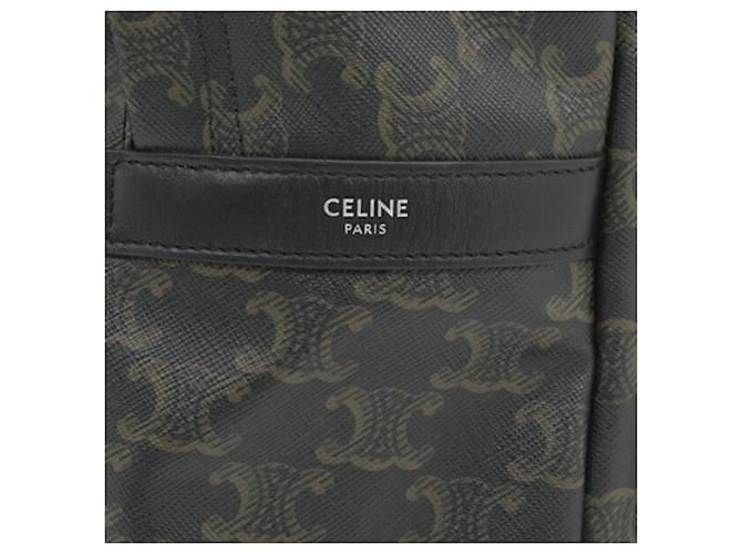 Céline Celine Triomphe Canvas Rucksack Braun Schwarz - Ansicht 4