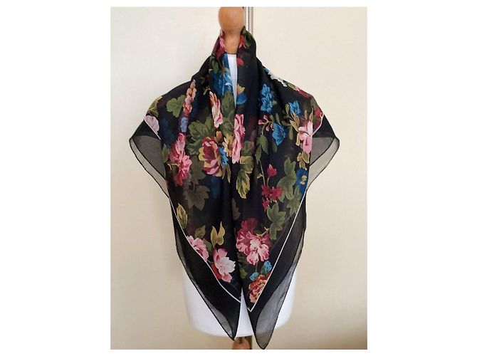 Sciarpa Gerard Darel in chiffon di seta floreale Multicolore - vista 2