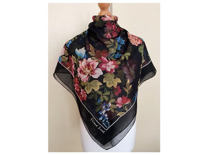 Sciarpa Gerard Darel in chiffon di seta floreale Multicolore - vista 3