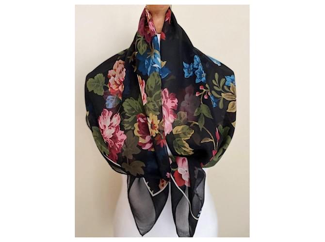 Sciarpa Gerard Darel in chiffon di seta floreale Multicolore - vista 5