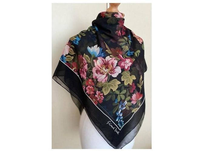 Sciarpa Gerard Darel in chiffon di seta floreale Multicolore - vista 6
