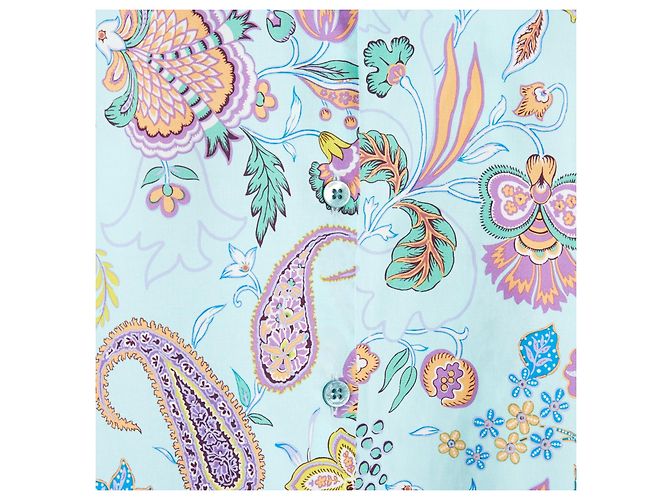 Etro Top FR42 Azul bebé Blusa de Popelín con estampado Paisley UK14 US12 - vista 2