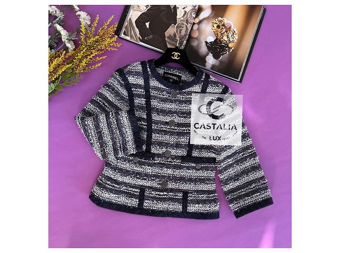 Chanel Tweedjacke mit CC Sternknöpfen Paris / Singapur Mehrfarben - Ansicht 4