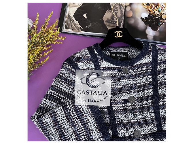 Chanel Tweedjacke mit CC Sternknöpfen Paris / Singapur Mehrfarben - Ansicht 6