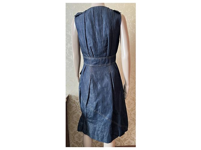 Vestido Louis Vuitton Azul de Algodón 38FR - vista 11