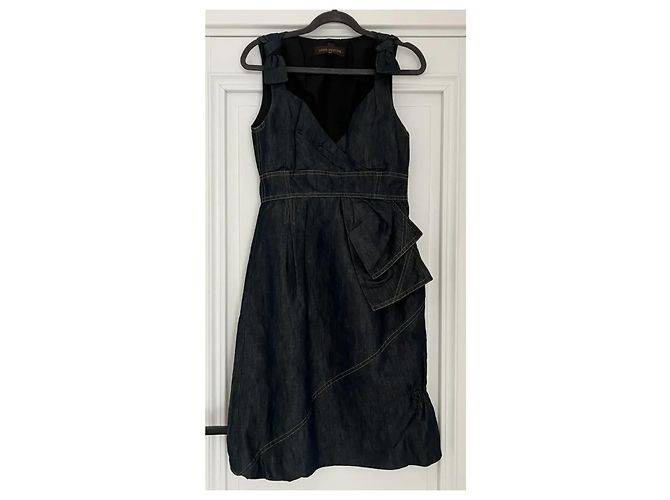 Vestido Louis Vuitton Azul de Algodón 38FR - vista 13