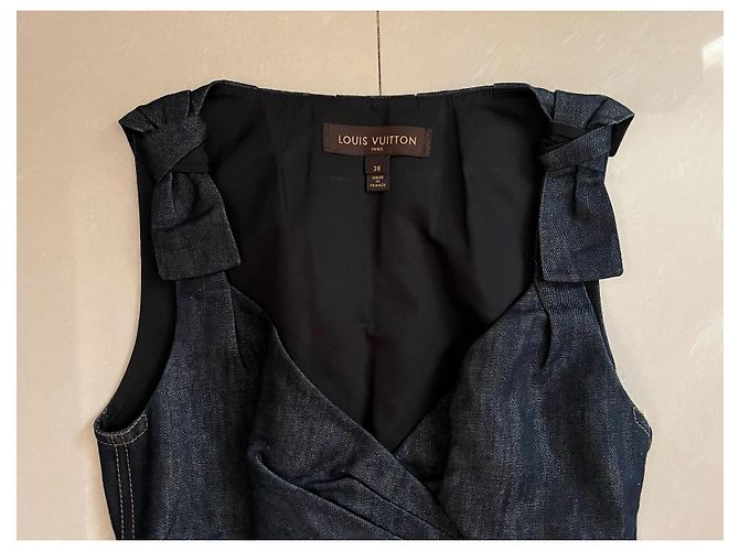 Vestido Louis Vuitton Azul de Algodón 38FR - vista 4