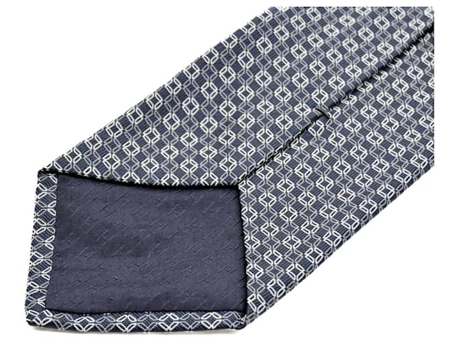 Silk In Hermès Cravatta in seta grigia Hermes Marrone - vista 4