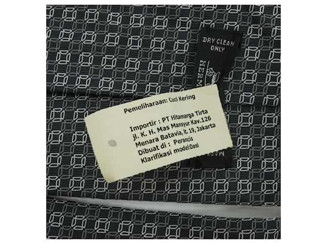Silk In Hermès Cravatta in seta grigia Hermes Marrone - vista 8
