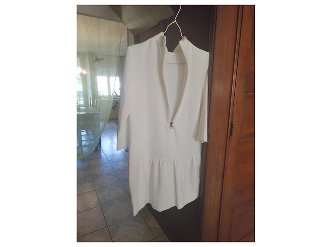 Weißes Rollkragenkleid Sandro S/36 - Ansicht 2