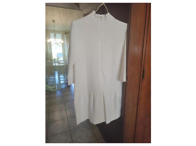 Weißes Rollkragenkleid Sandro S/36 - Ansicht 5
