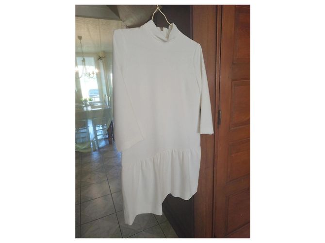 Weißes Rollkragenkleid Sandro S/36 - Ansicht 6