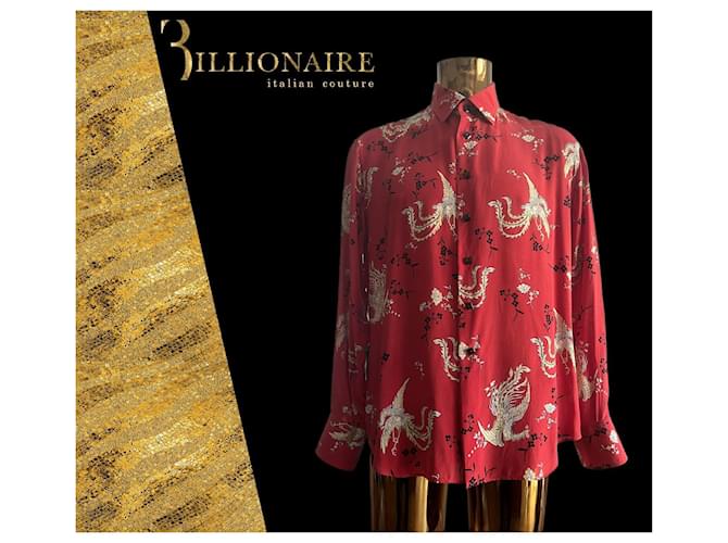 Billionaire Camicia di seta "Rosso Cina" - vista 2